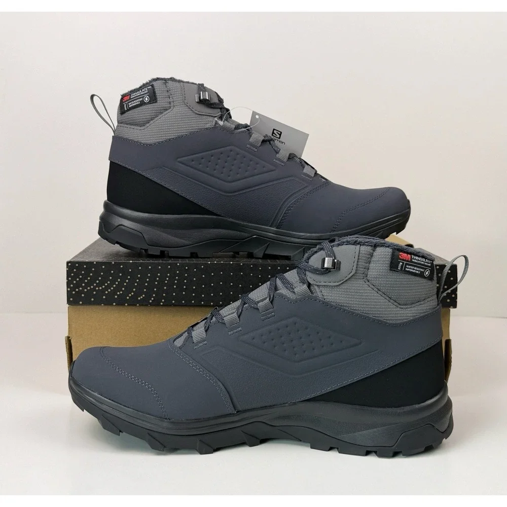 Salomon Yalta TS CSWP Insulated Boots Men's Sz 9.5 Quiet Shade/India Ink/Black
